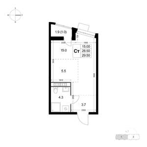 Студия квартира, строящийся дом, 30м2, 8/8 этаж