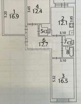 3-к квартира, вторичка, 78м2, 5/17 этаж