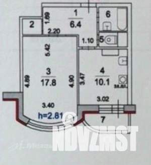 1-к квартира, вторичка, 40м2, 2/17 этаж