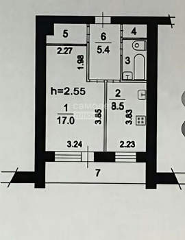 1-к квартира, вторичка, 42м2, 4/9 этаж