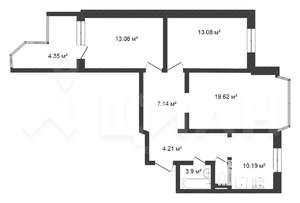 3-к квартира, вторичка, 75м2, 7/23 этаж
