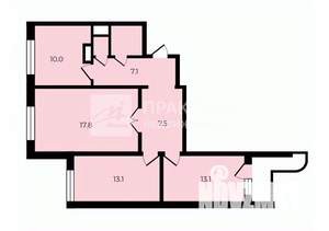 3-к квартира, вторичка, 80м2, 3/14 этаж