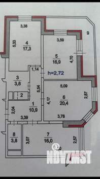 3-к квартира, вторичка, 104м2, 9/17 этаж