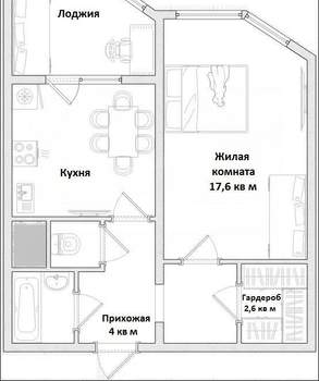1-к квартира, вторичка, 42м2, 24/25 этаж