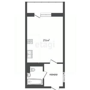 Студия квартира, сданный дом, 28м2, 4/7 этаж