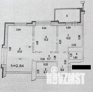 2-к квартира, вторичка, 73м2, 17/17 этаж