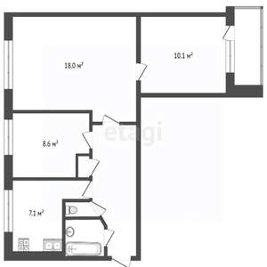 3-к квартира, вторичка, 54м2, 8/9 этаж