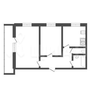 2-к квартира, вторичка, 54м2, 13/17 этаж