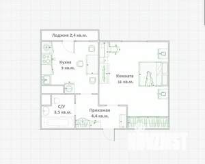 1-к квартира, вторичка, 33м2, 5/5 этаж