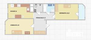 2-к квартира, вторичка, 68м2, 4/16 этаж