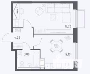 1-к квартира, вторичка, 37м2, 15/17 этаж