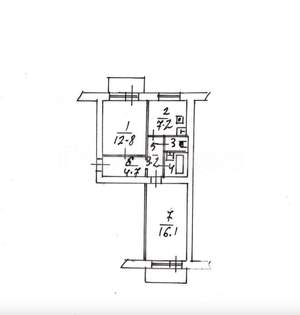 2-к квартира, вторичка, 51м2, 3/4 этаж
