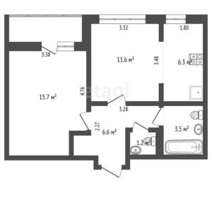 2-к квартира, вторичка, 47м2, 10/24 этаж