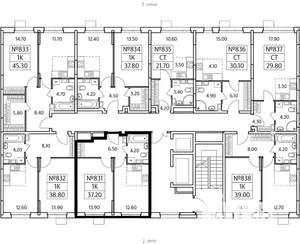 1-к квартира, вторичка, 39м2, 7/25 этаж