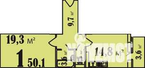 1-к квартира, вторичка, 51м2, 3/21 этаж
