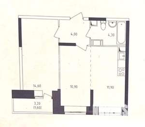 2-к квартира, вторичка, 50м2, 4/15 этаж