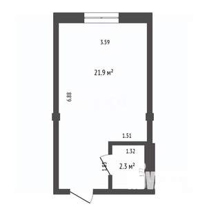 Студия квартира, вторичка, 24м2, 1/3 этаж