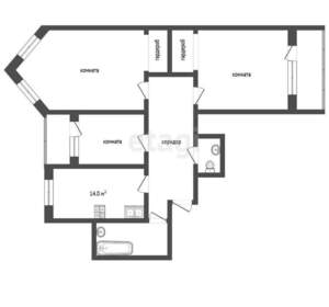 3-к квартира, вторичка, 112м2, 11/17 этаж