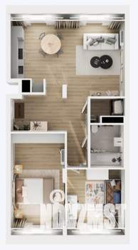 2-к квартира, сданный дом, 67м2, 13/17 этаж