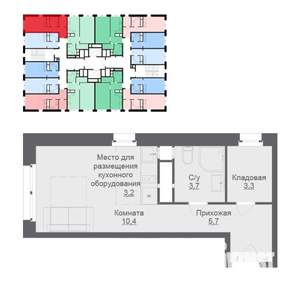 Студия квартира, вторичка, 26м2, 9/18 этаж