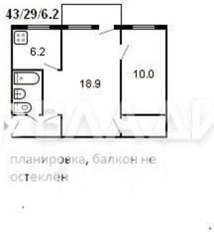 2-к квартира, вторичка, 43м2, 2/5 этаж