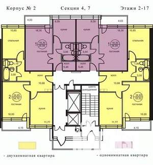 2-к квартира, вторичка, 56м2, 4/19 этаж