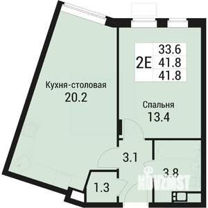 2-к квартира, вторичка, 42м2, 3/5 этаж