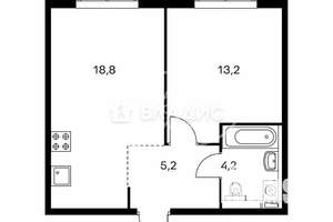 1-к квартира, вторичка, 41м2, 14/14 этаж