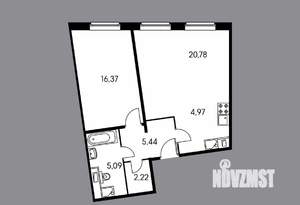2-к квартира, вторичка, 55м2, 6/15 этаж