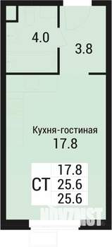 Студия квартира, вторичка, 26м2, 1/5 этаж