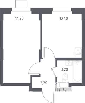 1-к квартира, вторичка, 32м2, 17/17 этаж