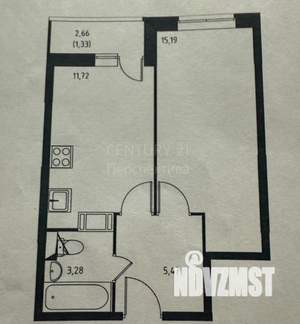 1-к квартира, вторичка, 38м2, 16/17 этаж