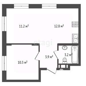 2-к квартира, вторичка, 41м2, 17/17 этаж