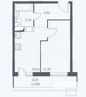 1-к квартира, вторичка, 32м2, 13/17 этаж