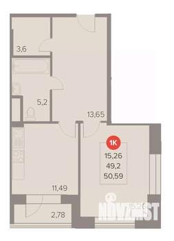 1-к квартира, вторичка, 51м2, 12/22 этаж