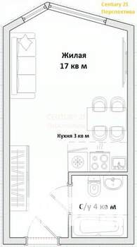 Студия квартира, вторичка, 26м2, 15/17 этаж