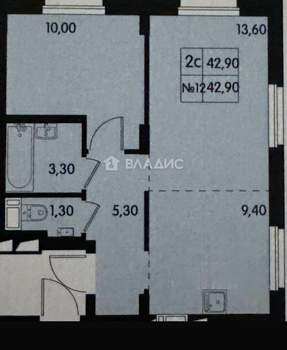 2-к квартира, вторичка, 44м2, 2/17 этаж