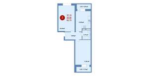 2-к квартира, вторичка, 63м2, 10/17 этаж