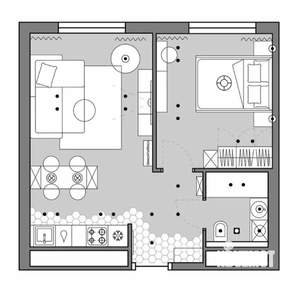 1-к квартира, вторичка, 41м2, 2/25 этаж