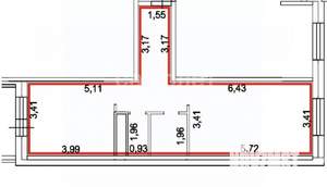 1-к квартира, вторичка, 48м2, 9/17 этаж