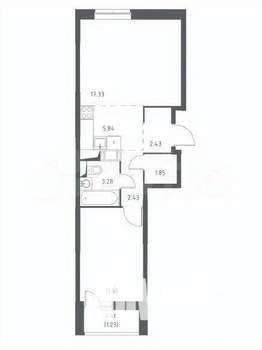 2-к квартира, вторичка, 46м2, 11/17 этаж