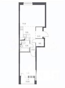 2-к квартира, вторичка, 47м2, 11/17 этаж