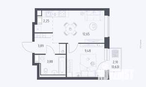 1-к квартира, вторичка, 33м2, 9/17 этаж