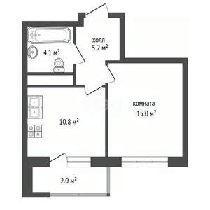 1-к квартира, вторичка, 35м2, 20/25 этаж