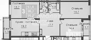 3-к квартира, вторичка, 99м2, 1/17 этаж