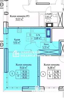 1-к квартира, вторичка, 39м2, 9/25 этаж