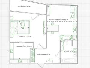 2-к квартира, вторичка, 44м2, 6/24 этаж