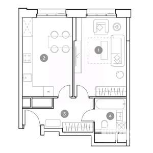 1-к квартира, сданный дом, 39м2, 13/25 этаж