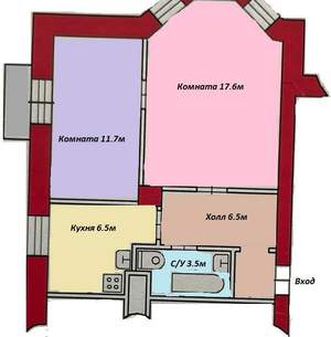 2-к квартира, вторичка, 46м2, 1/2 этаж