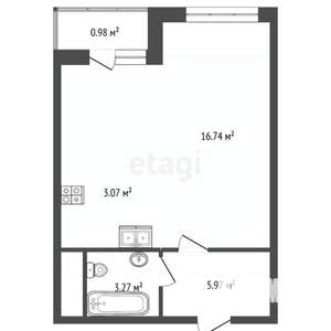 Студия квартира, вторичка, 29м2, 5/18 этаж